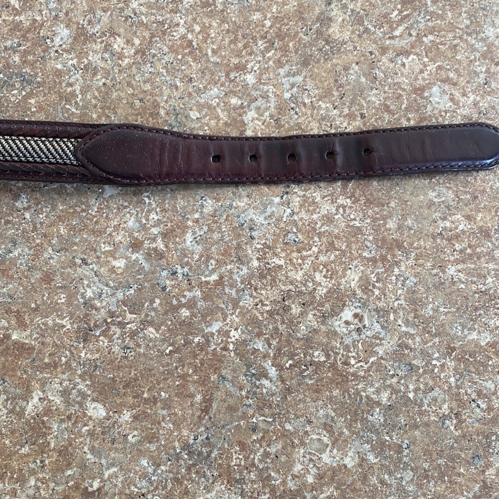 Belt Brighton Camden brown double braided leather belt with Brass buckle. 5 hole - Picture 8 of 12